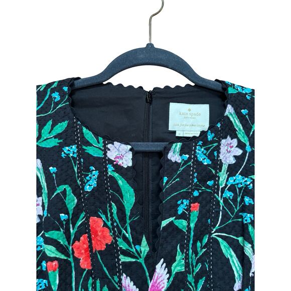 Kate Spade Jardin Tile Jacquard Dress Floral Fit & Flare Sleeveless Size 8 - Picture 4 of 8